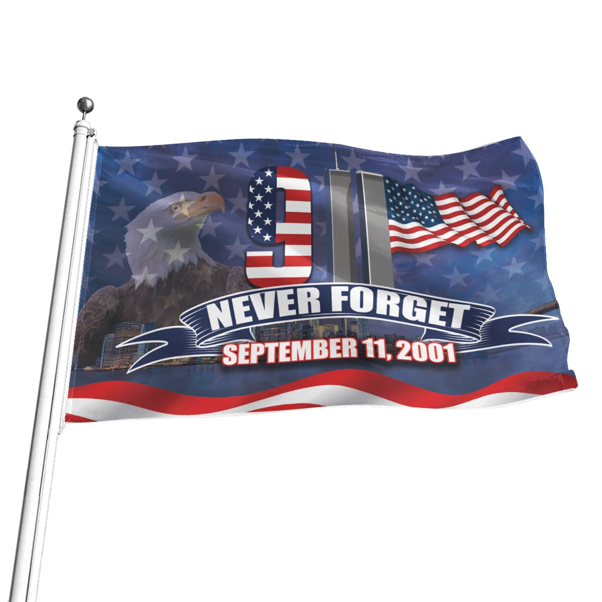 NEVER FORGET DOUBLE-SIDED FLAG