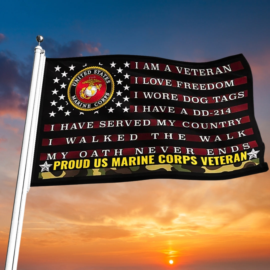 MARINE CORPS DOUBLE-SIDED FLAG