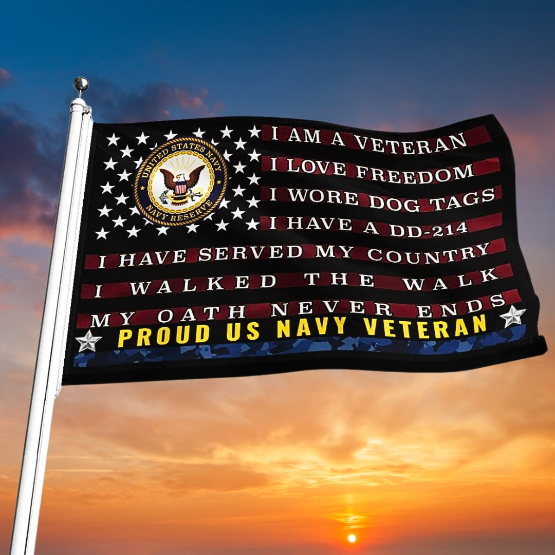 US NAVY VETERAN DOUBLE-SIDED FLAG