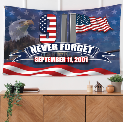 NEVER FORGET DOUBLE-SIDED FLAG