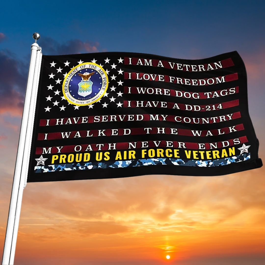 US AIR FORCE VETERAN DOUBLE-SIDED FLAG