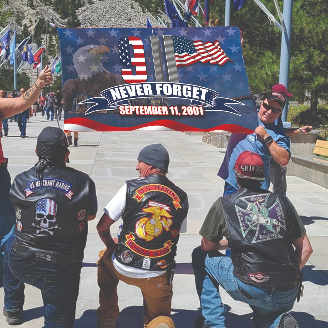 NEVER FORGET DOUBLE-SIDED FLAG