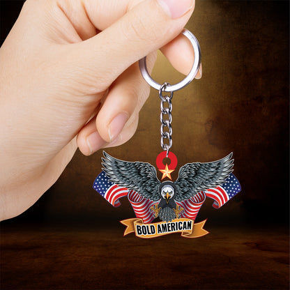 BOLD AMERICAN VETERAN KEYCHAIN