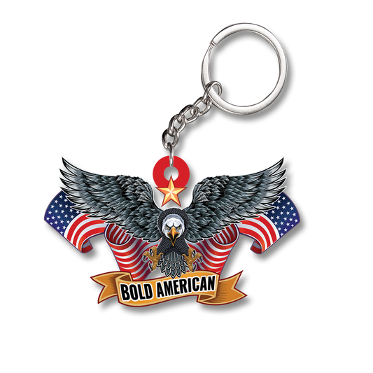 BOLD AMERICAN VETERAN KEYCHAIN