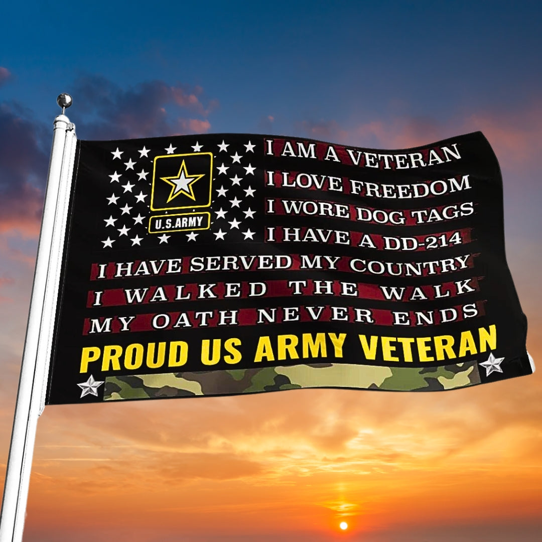 US ARMY VETERAN DOUBLE-SIDED FLAG