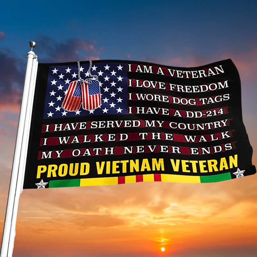 PROUD VIETNAM VET DOUBLE-SIDED FLAG
