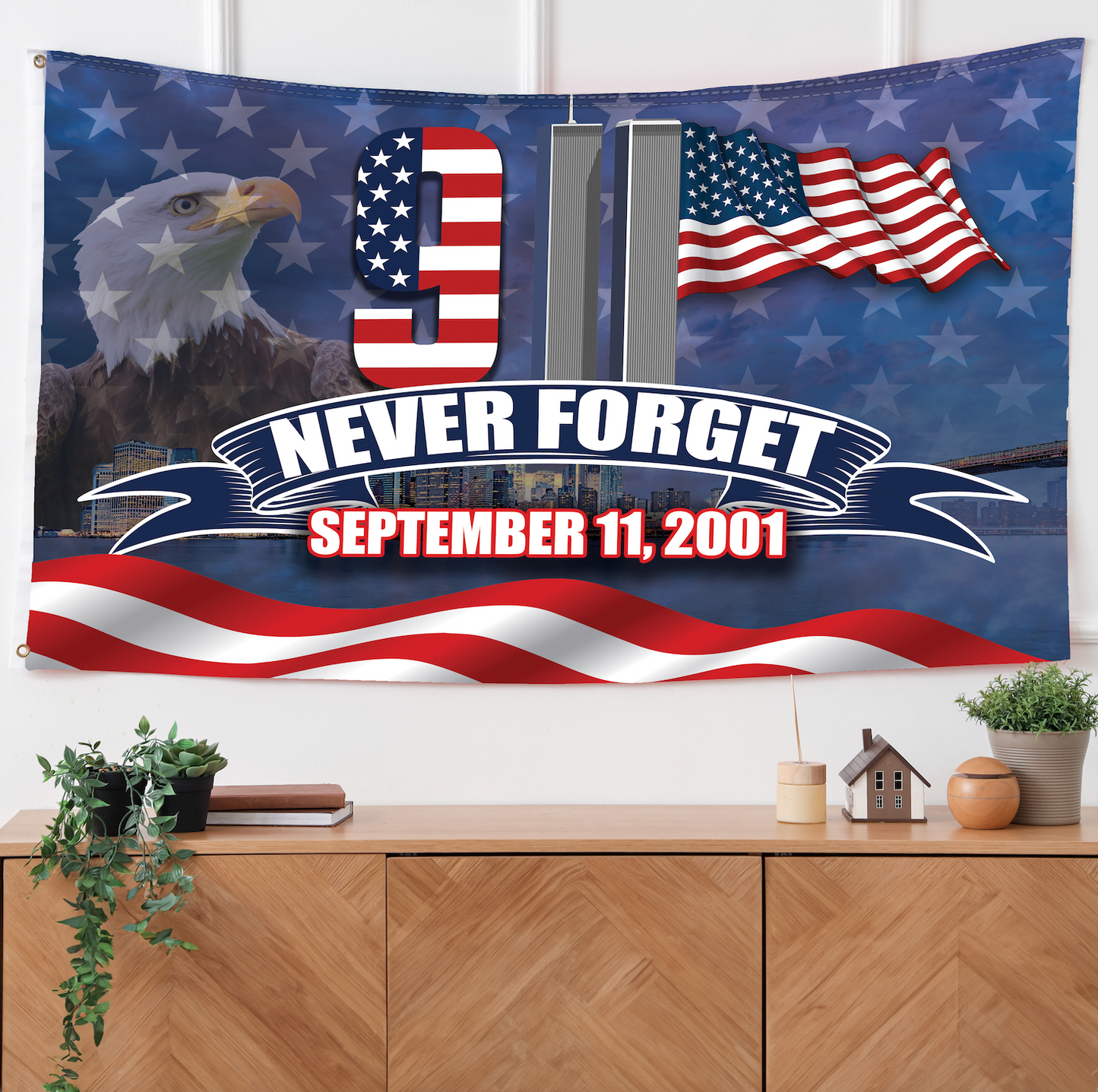 NEVER FORGET DOUBLE-SIDED FLAG